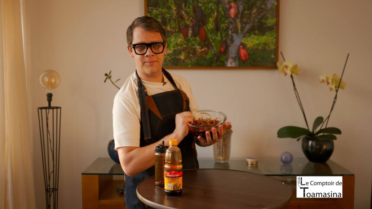 Beef recipe with long Java pepper and KamotArnaud Vanille red pepper, nickname of the creator of Comptoir de Toamasina